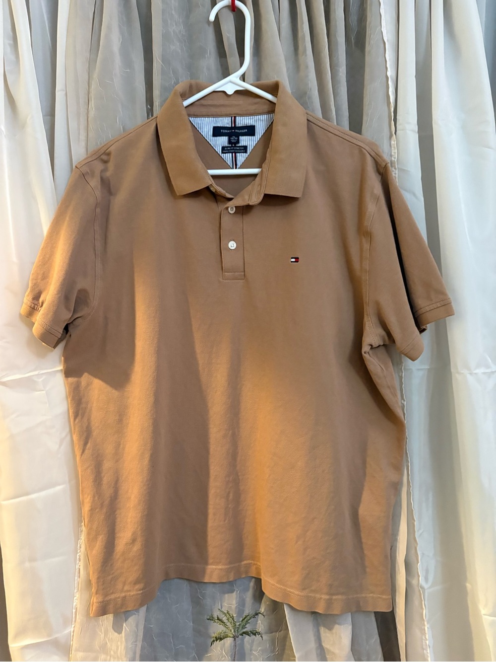 Tommy Hilfiger Men's Camel Brown Polo Shirt